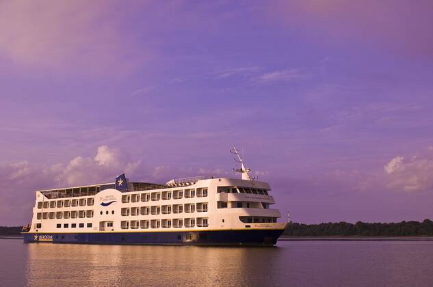 Iberostar Grand Amazon Cruise Ship on the Amazon River , Brazil, Amazon region Iberostar Grand Amazon Cruise Ship on the Amazon River, Brazil, Amazon region BLWS657116 Copyright: xblickwinkel McPHOTO M.xDeFreitasx