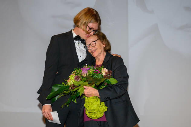 Berlin GER, Berlin, 21 11 21, Goetz George prize 4 red carpet v l grandson, Gudrun Ritter prize winner 2021, Goetz George prize 4 red carpet, Kaiserin Friedrich Haus, 21 11 21, Copyright: xUwexKoch Eibner-Pressefotox EP_UKH