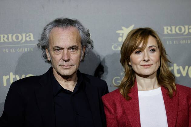 Spanish actors Nathalie Poza (R) and Jose Coronado (L) pose before announced the nominate films of Goya Awards 2021 during an act held in Madrid, Spain on 29 November 2021. The film The good boss by Fernando Leon de Aranoa has received 20 nominations. Goya Awards 2021 nominations !ACHTUNG: NUR REDAKTIONELLE NUTZUNG!  Copyright: xEmilioxNaranjox GRAF4425 20211129-8d13733122043a519c86bba2d061d4fa1a7468d2