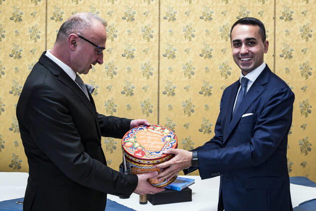 December 3, 2021, Roma, Italia: Italian Foreign Minister Luigi Di Maio and Foreign Minister of Croatia, Gordan Grlic-Radman, meet on the occasion of the Rome MED - Mediterranean Dialogues, in Rome, Italy, 03 December 2021. ANSA ANGELO CARCONI Roma Italia - ZUMAa110 20211203_zaf_a110_017 Copyright: xAngeloxCarconix