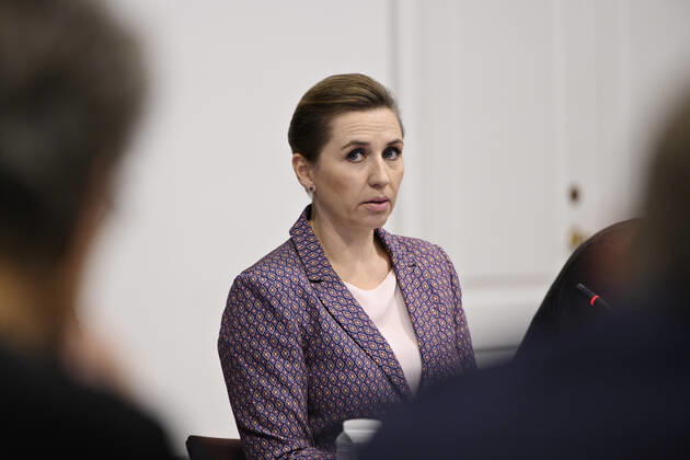 Prime Minister Mette Frederiksen S and Minister of Justice Nick Haekkerup S are in open consultation on guidelines for storing e-mails and text messages, in the County Council Chamber at Christiansborg in Copenhagen on Tuesday 7 December 2021, Copenhagen Denmark Copyright: PhilipxDavali PhilipxDavalix cop101 spdk20211207-115858-L