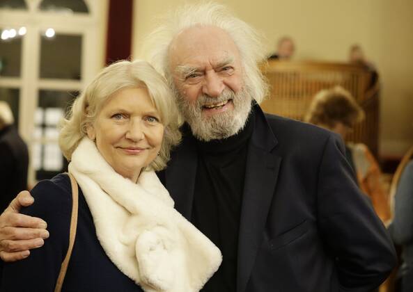 Achim Wolff with wife Rita Feldmeier at the theater premiere of Rent a friend, Germany, Berlin, Schlosspark Theater, RENT A FRIEND, Comedy by Folke Braband, With Caroline Beil, Bürger Lars Dietrich, Alessija Lause TORSTEN MÜNCHOW