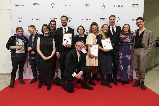 This years documentary goes to Flugt Final Cut for Real, Producer Monica Hellström, Signe Byrge Soerensen, Charlotte de La Gournerie, Instr Jonas Poher Rasmussen ROBERT the prizes will be with Camilla Bendix which will be handed out in Tivoli Hotel Congress Center on Saturday 5 February 2022, Copenhagen Denmark  Copyright: ClausxBechx Cop102 spdk20220205-221632-L