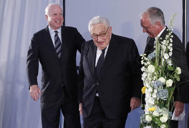 Senator John S McCain Henry a Kissinger Wolfgang Ischinger Henry a Kissinger Prize Ceremony 2013 on 10 June 2013 in the American Academy Berlin Copyright: x