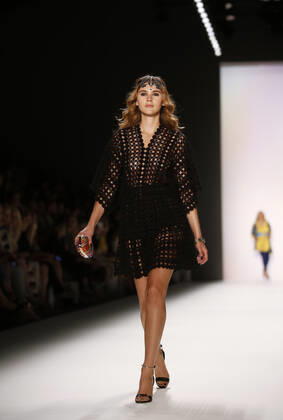 Stefanie Giesinger GNTM Winner 2014 Dimitri Show at Frame the Mercedes Benz Fashion Week Berlin on 9 July 2015 at Mercedes Benz Tent on Brandenburg Gate in Berlin Copyright: x