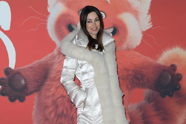 February 25, 2022, Rome, Italy: Manuela Arcuri attends at the red carpet of Disney movie Red at The Space Cinema Moderno. Rome Italy - ZUMAs197 20220225_zaa_s197_489 Copyright: xMarioxCartellix