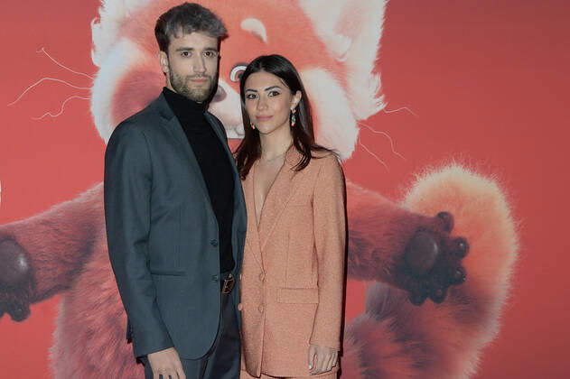 February 25, 2022, Rome, Italy: Moon Ryde (L) with Giulia (R) attend at the red carpet of Disney movie Red at The Space Cinema Moderno. Rome Italy - ZUMAs197 20220225_zaa_s197_500 Copyright: xMarioxCartellix