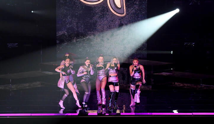 EUROVISION AUSTRALIA FINAL, Pop group G-NAT!ON are seen performing their song Bite Me during the Eurovision Australia Decides 2022 final at the Gold Coast Convention and Exhibition Centre on the Gold Coast, Saturday, February 26, 2022. ( NO ARCHIVING, EDITORIAL USE ONLY, NO USE IN BOOKS WITHOUT CONSENT GOLD COAST QLD AUSTRALIA  Copyright: xDARRENxENGLANDx 20220226001628325942