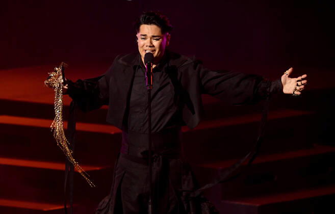 EUROVISION AUSTRALIA FINAL, Sheldon Riley is seen performing the song Not The Same during the Eurovision Australia Decides 2022 final at the Gold Coast Convention and Exhibition Centre on the Gold Coast, Saturday, February 26, 2022. Sheldon Riley has been named as the winner of Eurovision Australia Decides 2022. ( NO ARCHIVING, EDITORIAL USE ONLY, NO USE IN BOOKS WITHOUT CONSENT GOLD COAST QLD AUSTRALIA Copyright: xDARRENxENGLANDx 20220226001628350339