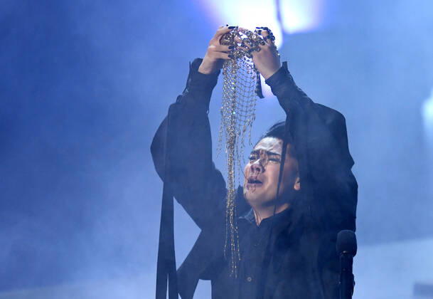 EUROVISION AUSTRALIA FINAL, Sheldon Riley is seen performing the song Not The Same during the Eurovision Australia Decides 2022 final at the Gold Coast Convention and Exhibition Centre on the Gold Coast, Saturday, February 26, 2022. Sheldon Riley has been named as the winner of Eurovision Australia Decides 2022. ( NO ARCHIVING, EDITORIAL USE ONLY, NO USE IN BOOKS WITHOUT CONSENT GOLD COAST QLD AUSTRALIA Copyright: xDARRENxENGLANDx 20220226001628357482