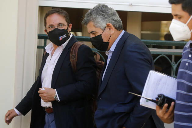 Santiago, February 28, 2022 Representatives of the Radical Party are photographed upon their arrival at the command of President-elect Jonnathan Oyarzun Aton Chile, Santiago Chile Aton 586170  Copyright: JONNATHANxOYARZUN ATONxCHILE