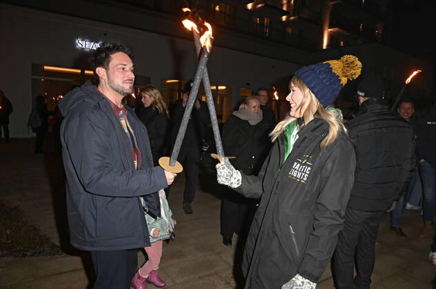 Robert Redweik and Nina Ensmann at the Official Opening of the Baltic Lights 2022 with Torch Relay at the Alex Strandbar Heringsdorf, 04 03 2022 Foto:xF.xKernx xFuturexImage