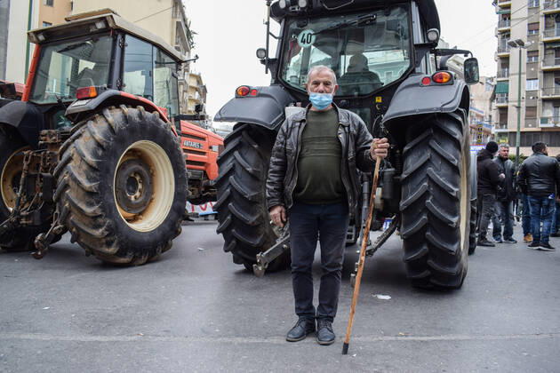 Greece: Farmers protest against an increase in production costs Farmers in Greece hold tractor rally in front of the Ministry of Agricultural Development protesting against an increase in production costs. Athens Greece Copyright: DimitrisxAspiotis