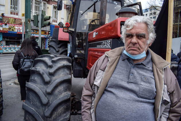 Greece: Farmers protest against an increase in production costs Farmers in Greece hold tractor rally in front of the Ministry of Agricultural Development protesting against an increase in production costs. Athens Greece Copyright: DimitrisxAspiotis