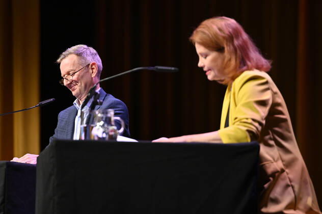 Michael Kessler and Annette Frier at the lit Cologne 2022 event Remix Vol 3 A time travel through world literature in theStadthalle Köln Mülheim Cologne, 26 03 2022 Foto:xD.xAnoraganingrumx xFuturexImage