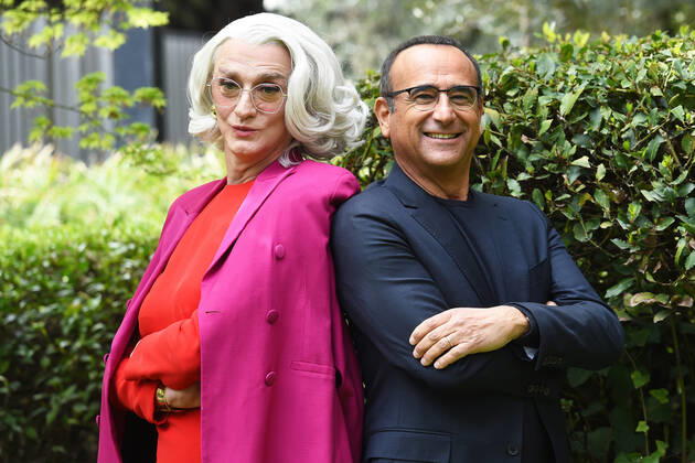 Photocall of the nominations to the prize David di Donatello 2022 Drusilla Foer and Carlo Conti during the photocall of the nominations to the prize David di Donatello 2022. Rome (Italy), April 04th, 2022 Imago-Images Emmefoto Copyright: xImago-Images Emmefotox
