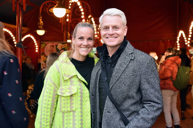 Presenter Guido Cantz and wife Kerstin Ricker arrive at the Cologne premiere of Circus Theater Roncalli