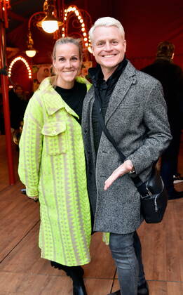 Presenter Guido Cantz and wife Kerstin Ricker arrive at the Cologne premiere of Circus Theater Roncalli