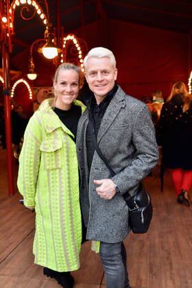 Presenter Guido Cantz and wife Kerstin Ricker arrive at the Cologne premiere of Circus Theater Roncalli