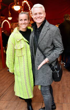 Presenter Guido Cantz and wife Kerstin Ricker arrive at the Cologne premiere of Circus Theater Roncalli