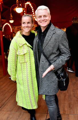 Presenter Guido Cantz and wife Kerstin Ricker arrive at the Cologne premiere of Circus Theater Roncalli