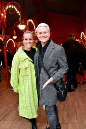 Presenter Guido Cantz and wife Kerstin Ricker arrive at the Cologne premiere of Circus Theater Roncalli