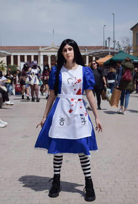 Cosplayers bring their favorite characters to life during Comic book festival in Athens Cosplayers dressed as their favourite comic book characters stand for a photo during Comicdom Con Festival, a three-day comics event organized by non-profit organizations. Athens Greece Copyright: DimitrisxAspiotis