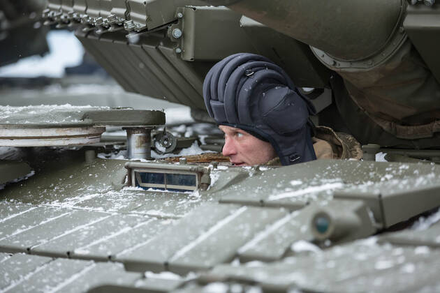December 30, 2014, Lviv, Ukraine: Military and armored vehicles at the International Center for Peacemaking and safety before transferring it into zone of military conflict. Lviv Ukraine - ZUMAs197 20141230_zab_s197_006 Copyright: xMykhayloxPalinchakx