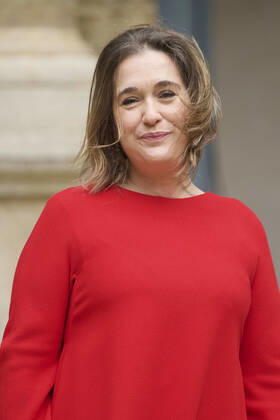 22-04-2022 Madrid Marta Rivera de la Cruz during the Miguel de Cervantes, Spanish literature 2021 prize to Cristina Peri Rossi in the auditorium of the university of Alcala, Alcala de Henares, in Madrid. No Spain Â  Copyright: xPPEx