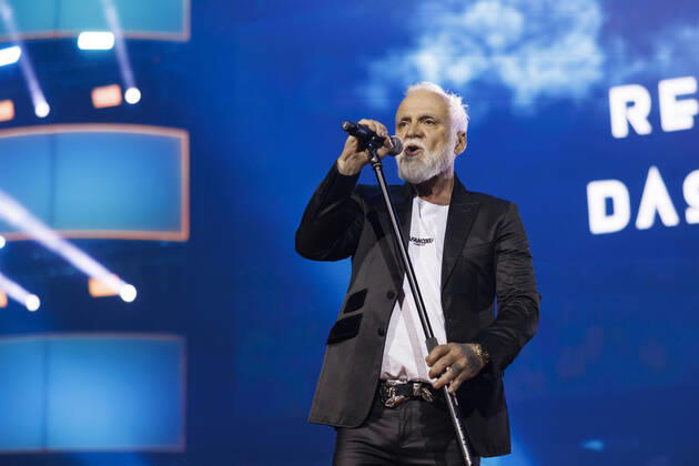 Singer Nino de Angelo at the big Schlagerfest XXL in the Lanxess Arena Cologne, 23 04 2022 NRW Germany Copyright: xChristophxHardtx