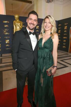 23 04 2022, Vienna Hofburg, ROMY Film u TV Prize, Gala award ceremony of the ORF u KURIER television prize in picture Andreas Moravec, with wife, ROMY Film u TV Prize
