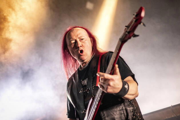 Venom Oslo, Norway. 15th, April 2022. The British heavy metal band Venom performs a live concert during the Norwegian metal festival Inferno Metal Festival 2022 in Oslo. Here bass player Conrad Lant, also known as Cronos, is seen live on stage. Oslo Norway Rockefeller  Copyright: xGonzalesxPhoto TerjexDokkenx