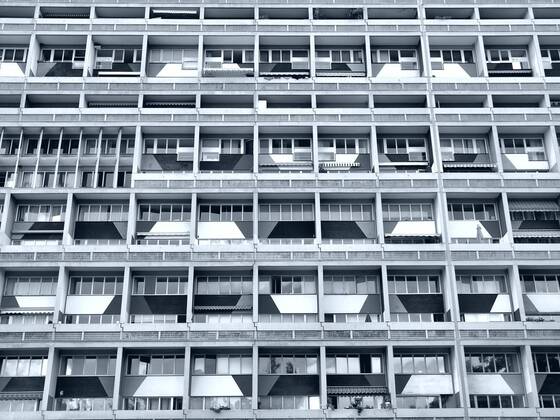 IMAGO Creative: Architektur in Berlin The Le Corbusier Haus in Berlin, Germany - high dynamic range HDR - black and white , 1418754.jpg, corbusierhaus, berlin, le, corbusier, haus, germany, deutschland, town, architecture, modern, contemporary, landmark, monument, europe, german, building, construction, design, rationalism, unite, habitation, hdr, high, dynamic, range, constrast, black, white,