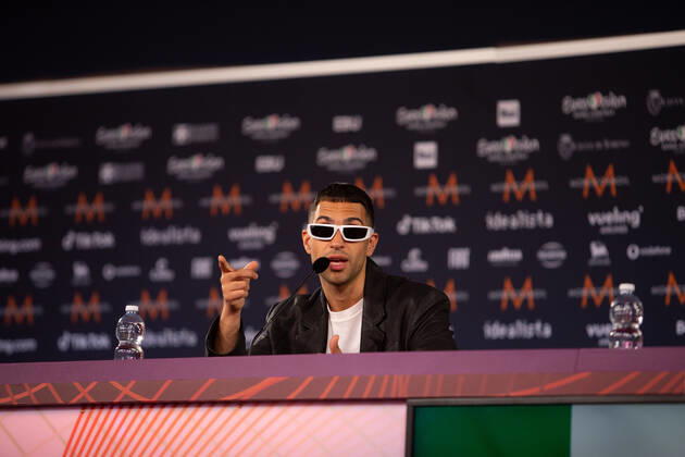 Mahmood Brividi Italy during the Eurovision Song Contest 2022, artists press conference, on 05 May 2022, at Pala Alpitour in Turin, Italy Photo Nderim KACELI Copyright: xNderimxKacelix xipa-agency.netx xx 0
