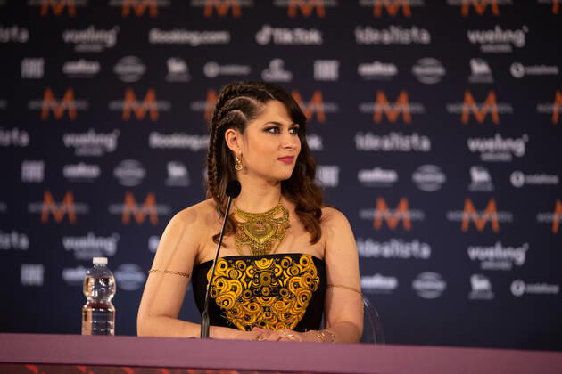 Eurovision Song Contest 2022 Sterenn Diridollou of AHEZ band Alvan & Ahez (Fulenn) France during the Eurovision Song Contest 2022, artists press conference, on 05 May 2022, at Pala Alpitour in Turin, Italy. Turin Italy Copyright: xNderimxKacelix originalFilename: livemedia-eurovisi220505_npNqM