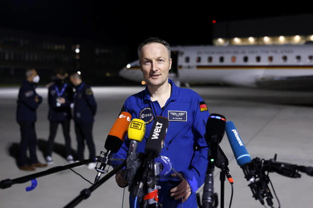 German astronaut Matthias Maurer returns to Germany after his mission on the International Space Station ISS The astronaut of the European Space Agency ESA was the twelfth German in the cosmos Early Saturday morning, his plane landed in the military section of Cologne Bonn Airport Cologne, 07 05 2022 NRW Germany Copyright: xChristophxHardtx