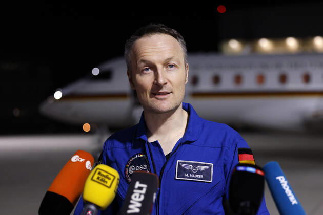 German astronaut Matthias Maurer returns to Germany after his mission on the International Space Station ISS The astronaut of the European Space Agency ESA was the twelfth German in the cosmos Early Saturday morning, his plane landed in the military section of Cologne Bonn Airport Cologne, 07 05 2022 NRW Germany Copyright: xChristophxHardtx