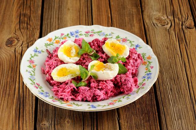 Beetroot salad with mint and boiled eggs horizontal , 15803596.jpg, salad, beetroot, red, vegetable, fresh, food, green, meal, purple, dish, white, plate, background, healthy, dinner, cooking, boiled, russian, diet, gourmet, lunch, cuisine, violet, cooked, closeup, health, nutrition, snack, egg, eggs, hard, yolk, top, cut, view, wooden, breakfast, protein, sliced, half, yellow, natural, wood, ingredient, organic, delicious, mint leaves, wood background, wooden table, wooden texture,