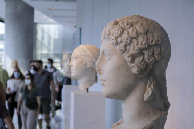 Tourists and locals visit the Acropolis Museum in Athens during International Museum Day Tourists and locals visit the Acropolis Museum in Athens and enjoy free entrance as part of the celebrations on International Museum Day. Athens Greece Copyright: DimitrisxAspiotis