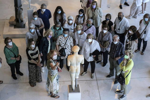 Tourists and locals visit the Acropolis Museum in Athens during International Museum Day Tourists and locals visit the Acropolis Museum in Athens and enjoy free entrance as part of the celebrations on International Museum Day. Athens Greece Copyright: DimitrisxAspiotis