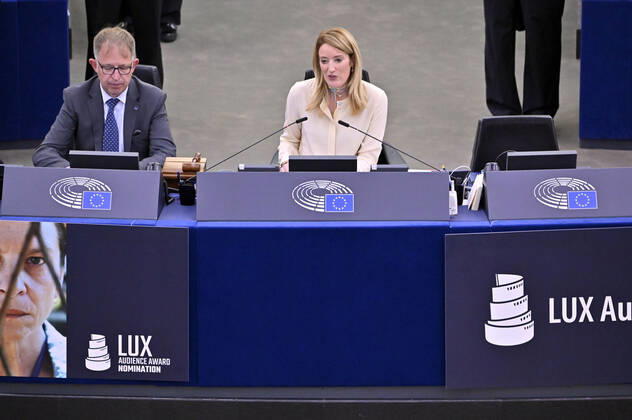 Roberta Metsola at the award ceremony of the Lux Audience Award 2022 in the plenary hall of the European Parliament Strasbourg, 08 06 2022 Foto:xD.xAnoraganingrumx xFuturexImage