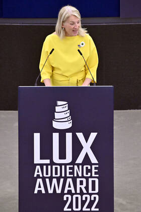 Evelyn Regner at the award ceremony of the Lux Audience Award 2022 in the plenary hall of the European Parliament Strasbourg, 08 06 2022 Foto:xD.xAnoraganingrumx xFuturexImage