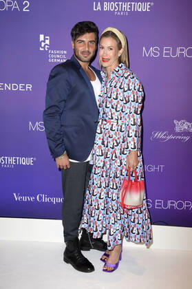 Wolke Hegenbarth with partner Oliver Vaid at Fashion2Night with fashion shows by Odeeh and Fassbender with their Cruise Collections individually designed for MS Europa 2 on MS Europa 2 Hamburg, 10 06 2022 Foto:xF.xKernx xFuturexImage