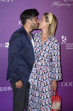 Wolke Hegenbarth with partner Oliver Vaid at Fashion2Night with fashion shows by Odeeh and Fassbender with their Cruise Collections individually designed for MS Europa 2 on MS Europa 2 Hamburg, 10 06 2022 Foto:xF.xKernx xFuturexImage