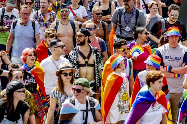 2022 06 18 12 15 34 ROTTERDAM The Pride March traditionally moves through the city during Pink Saturday This year s event will be held in Rotterdam with a march, information market and performances that reflect on the emancipation of the LGBTQ community ANP ROBIN UTRECHT netherlands out belgium out Copyright: xx x450592125x originalFilename: 450592125