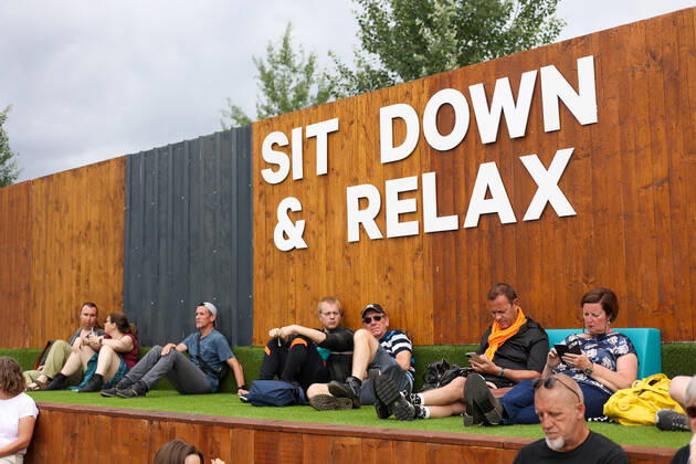 Illustration picture shows festival goers a Sit Down & Relax area at the 20th edition of the TW Classic music festival in Werchter, Saturday 25 June 2022.  VIRGINIExLEFOUR 36634398