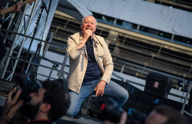 Scottish band Simple Minds performs in Zagreb Jim Kerr, lead singer of Scottish band Simple Minds performs during a concert at SRC Salata, in Zagreb, Craotia, on June 30, 2022. JosipxRegovic PIXSELL