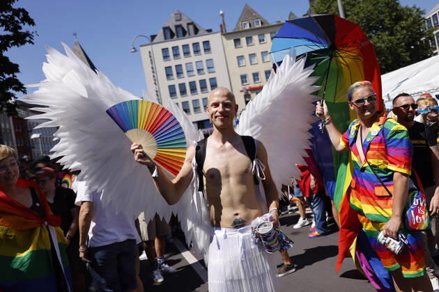 Participants at Christopher Street Day 2022 in Cologne As part of the CSD, a three-day street festival is celebrated in Cologne under the motto For Human Rights Many Together Strong The CSD parade is the highlight of the festivities and is lined by numerous groups Cologne, 03 07 2022 NRW Germany Copyright: xChristophxHardtx
