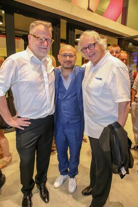 30 06 2022, Grafenegg Lower Austria, Austrian Film Award 2022, award gala d Academy of Austrian Film in the picture Stefan Ruzowitzky, Arash T Riahi, Danny Krausz Dor Film, Austrian Film Award 2022.