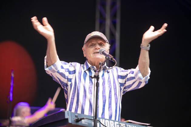 The Beach Boys Sixty Years of the Sound of Summer with Bruce Johnston keyboards from 1965, born June 27, 1942 in Chicago, Illinois, as Billy Baldwin live during an open air performance at the Freilichtbühne Junge Garde Dresden